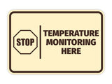 Signs ByLITA Classic Framed Stop! Temperature Monitoring Here Door or Wall Sign Easy Installation | Health And Safety | Building And Hospitality Signs