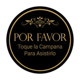 Signs ByLITA Circle Por Favor Toque la Campana Para Asistirlo Wall or Door Sign