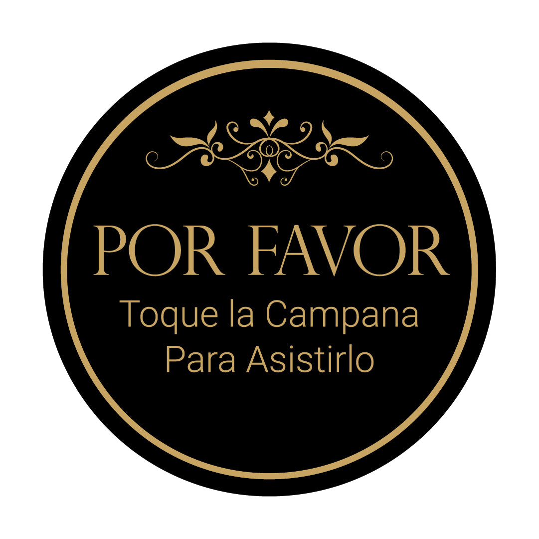 Signs ByLITA Circle Por Favor Toque la Campana Para Asistirlo Wall or Door Sign