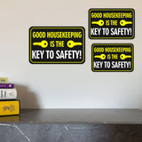 Classic Framed Plus Good Housekeeping Is The Key To Safety! Door or Wall Sign | Office Housekeeping Signage