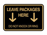 Signs ByLITA Classic Framed Leave Packages Here Do not Knock or Ring Entrance Wall or Door Sign