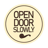 Signs ByLITA Circle Open Door Slowly Wall or Door Sign