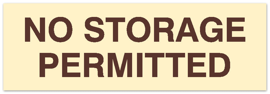 Signs ByLITA Basic No Storage Permitted Sign - Laser-Engraved Lettering | Durable ABS Plastic | Vibrant Colors | Powerful Foam Tape