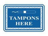 Signs ByLITA Classic Framed Tampons Here Vintage Bathroom Wall or Door Sign