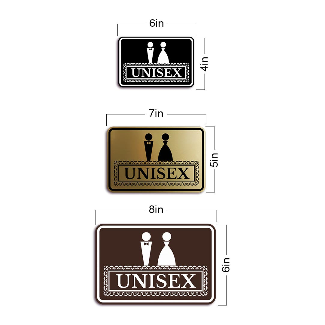 Signs ByLITA Classic Framed Unisex Vintage Bathroom Wall or Door Sign