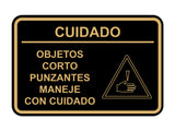 Signs ByLITA Classic Framed Cuidado Objetos Corto Punzantes Maneje con cuidado Door or Wall Sign Easy Installation | Health And Safety | Building And Hospitality
