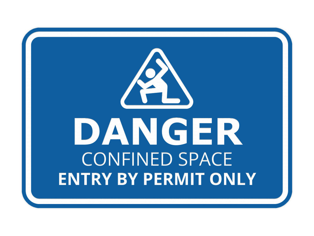 Signs ByLITA Classic Framed Danger: Confined Space - Entry by Permit Only Door or Wall Sign Easy Installation | Health And Safety | Building And Warning Signs
