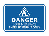 Signs ByLITA Classic Framed Danger: Confined Space - Entry by Permit Only Door or Wall Sign Easy Installation | Health And Safety | Building And Warning Signs