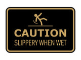 Signs ByLITA Classic Framed Caution: Slippery When Wet Door or Wall Sign Easy Installation | Health And Safety | Building And Warning Signs