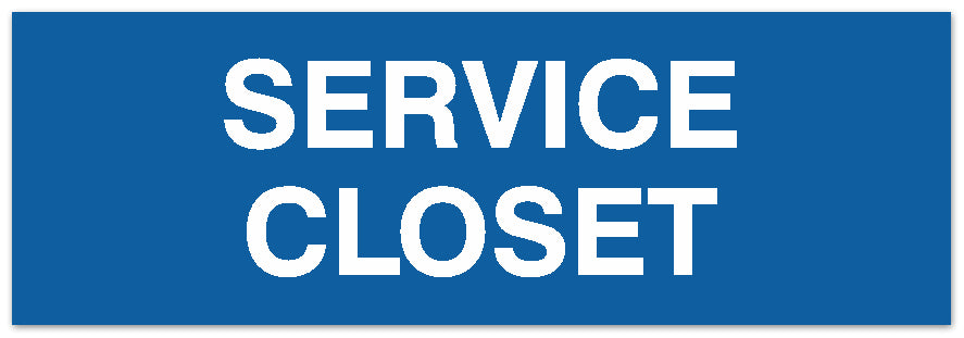 Signs ByLITA Basic Service Closet Sign - Laser-Engraved Lettering | Durable ABS Plastic | Vibrant Colors | Powerful Foam Tape