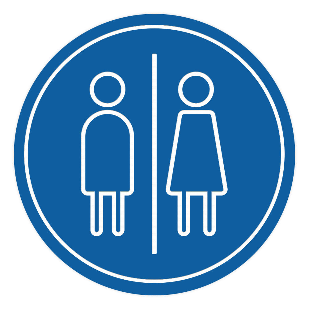 Signs ByLITA Circle Restroom Graphic Door or Wall Sign | Easy Installation | Durable Construction | Promote Health And Safety | Caution Warning Sign for Home, Business and Office Spaces