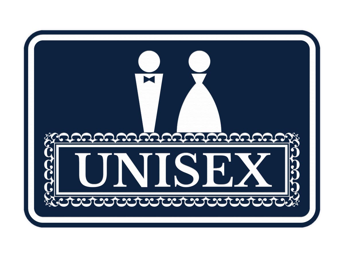 Signs ByLITA Classic Framed Unisex Vintage Bathroom Wall or Door Sign