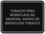 Signs ByLITA Classic Framed TOBACCO FREE WORKPLACE NO SMOKING, VAPING OR SMOKELESS TOBACCO Door or Wall Sign Durable ABS Plastic | Laser Engraved | Easy Installation | Elegant Design