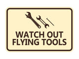 Signs ByLITA Classic Framed Watch Out Flying Tools Wall or Door Sign
