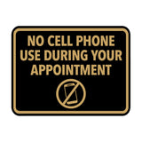 Signs ByLITA Classic Framed No Cell Phone Use During Your Appointment Wall or Door Sign | Easy Installation | Warning Business Signage