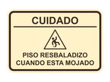 Signs ByLITA Classic Framed Cuidado: Piso Resbaladizo cuando esta mojado Door or Wall Sign Easy Installation | Health And Safety | Building And Hospitality