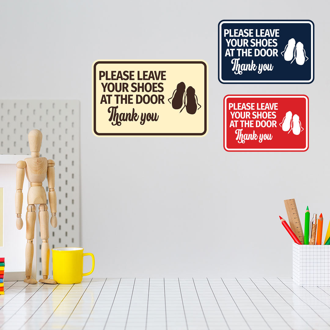 Signs ByLITA Classic Framed Please Leave Your Shoes At The Door Thank You Wall or Door Sign