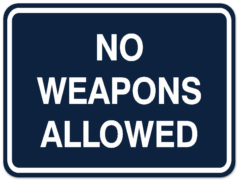 Signs ByLITA Classic Framed NO WEAPONS ALLOWED Door or Wall Sign Durable ABS Plastic | Laser Engraved | Easy Installation | Elegant Design