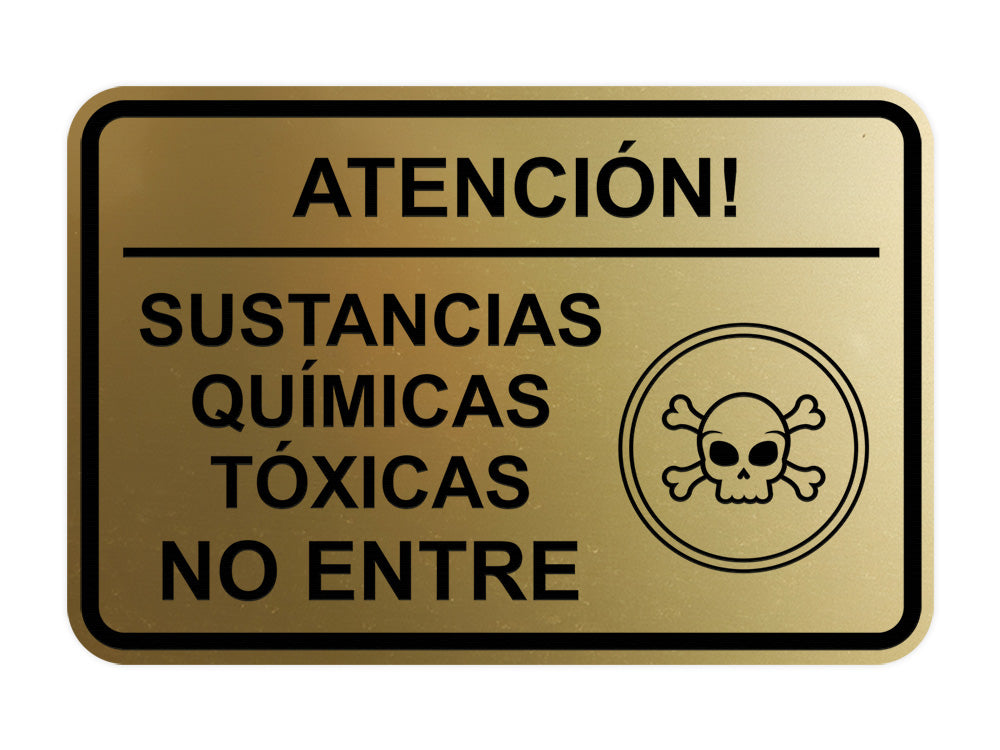 Signs ByLITA Classic Framed Atención Sustancias Químicas Tóxicas No entre Door or Wall Sign Easy Installation | Health And Safety | Building And Hospitality