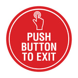Signs ByLITA Circle Push Button To Exit Wall or Door Sign