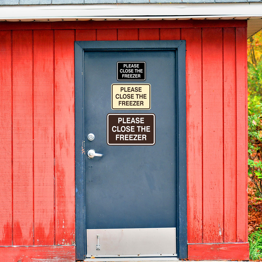 Signs ByLITA Classic Framed Please Close The Freezer Door or Wall Sign | Eco-Friendly Home Signs