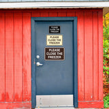 Signs ByLITA Classic Framed Please Close The Freezer Door or Wall Sign | Eco-Friendly Home Signs