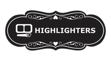 Signs ByLITA Designer Highlighters Makeup Area Wall or Door Sign