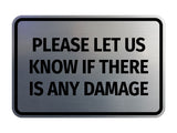 Signs ByLITA Classic Framed Please Let Us Know If There Is Any Damage Door or Wall Sign | Eco-Friendly Home Signs