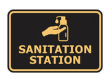 Signs ByLITA Classic Framed Sanitation Station Door or Wall Sign Easy Installation | Health And Safety | Building And Hospitality Signs
