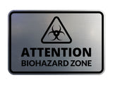 Signs ByLITA Classic Framed Attention: Biohazard Zone Door or Wall Sign Easy Installation | Health And Safety | Building And Warning Signs