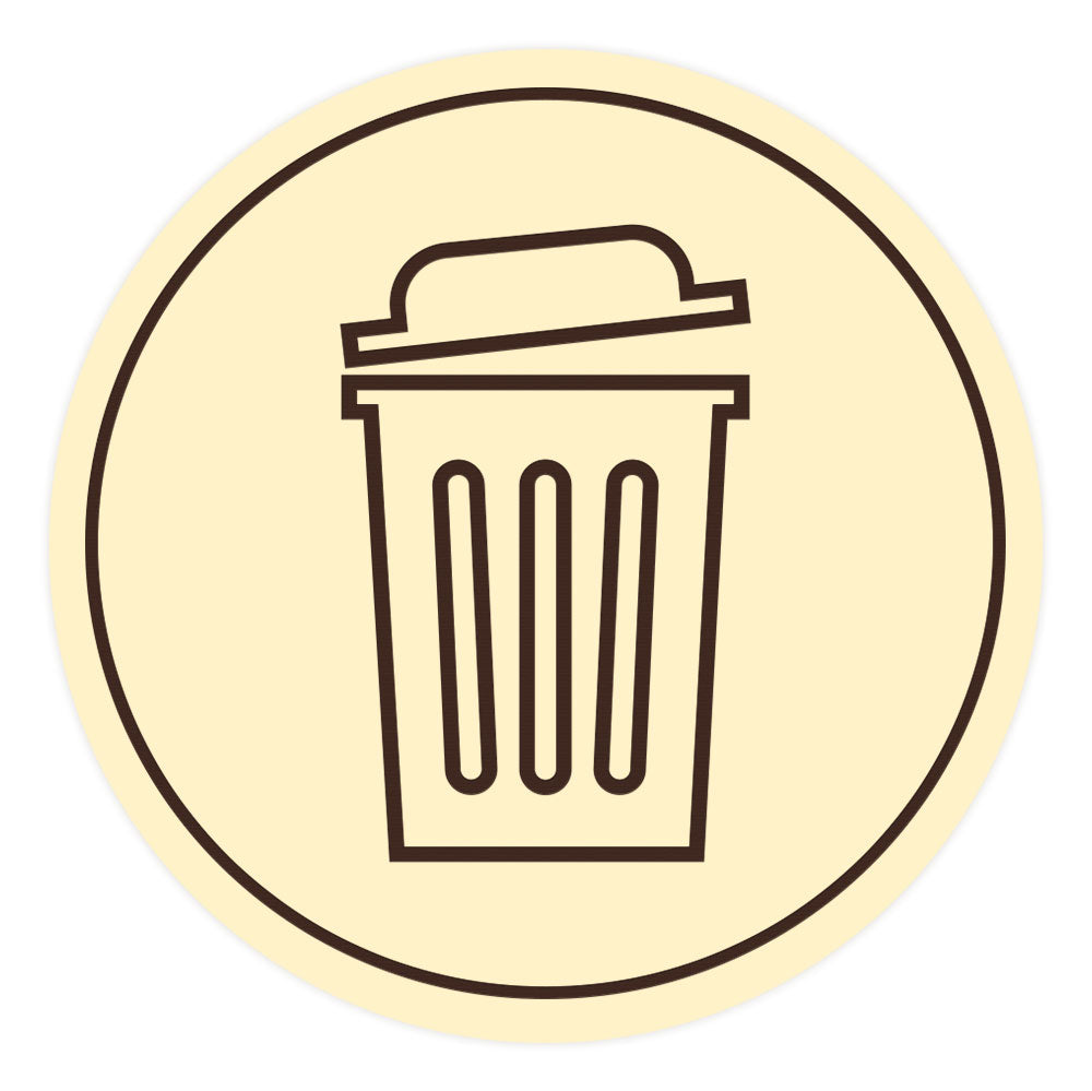 Signs ByLITA Circle Trash Can Graphic Door or Wall Sign | Easy Installation | Durable Construction | Promote Health And Safety | Caution Warning Sign for Home, Business and Office Spaces