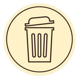Signs ByLITA Circle Trash Can Graphic Door or Wall Sign | Easy Installation | Durable Construction | Promote Health And Safety | Caution Warning Sign for Home, Business and Office Spaces