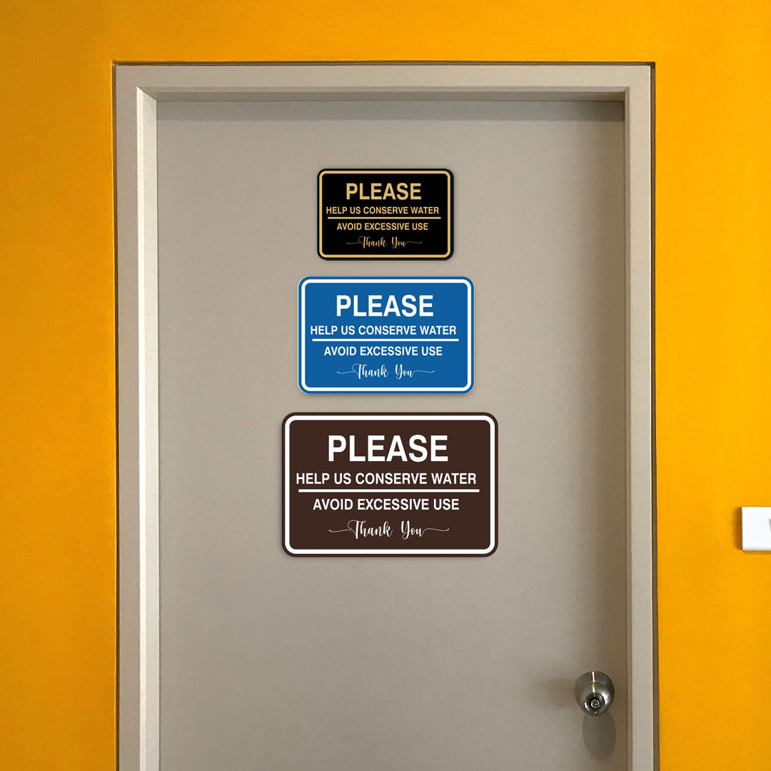 Signs ByLITA Classic Framed Please Help Us Conserve Water Avoid Excessive Use Thank You Door or Wall Sign | Eco-Friendly Home Signs