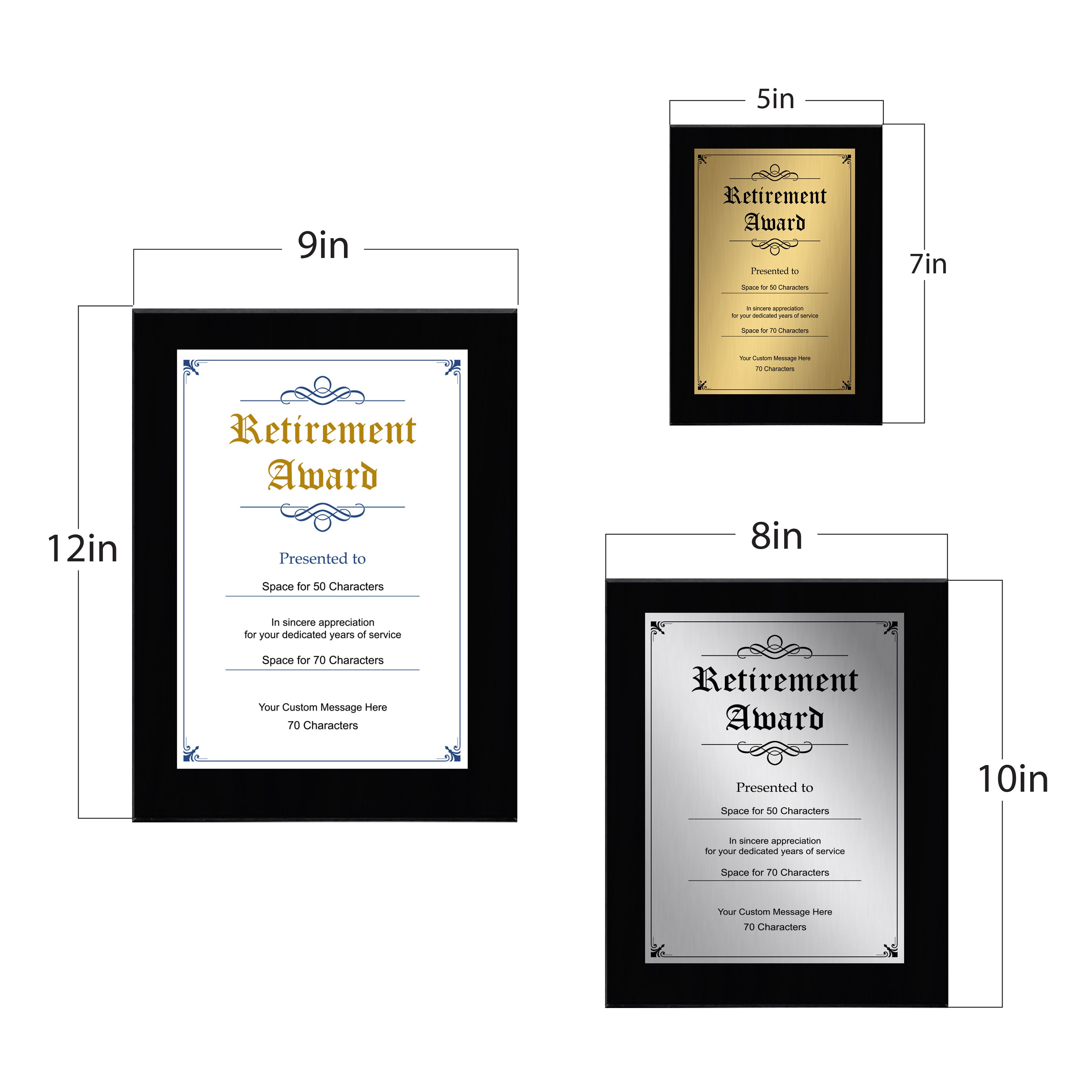 Signs ByLITA Customizable Retirement Award Wooden Plaque with Easel Stand, Engraved Gift for Employees, Organization members and Corporate Awards