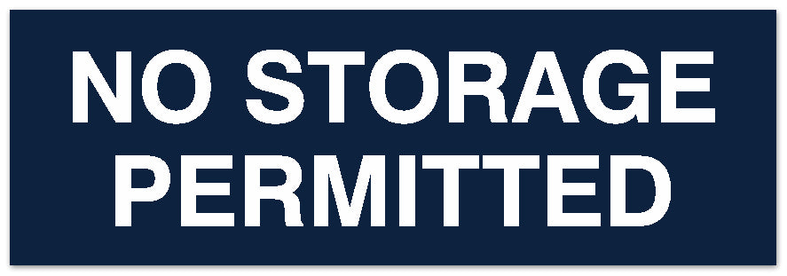 Signs ByLITA Basic No Storage Permitted Sign - Laser-Engraved Lettering | Durable ABS Plastic | Vibrant Colors | Powerful Foam Tape