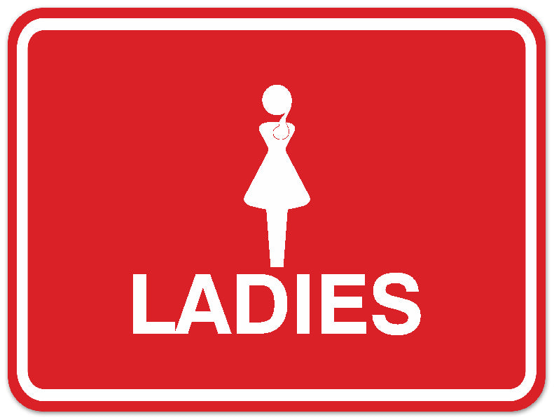 Signs ByLITA Classic Framed Ladies Figurine Restroom Sign - Easy Installation | Durable Material