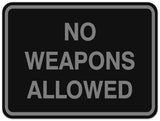Signs ByLITA Classic Framed NO WEAPONS ALLOWED Door or Wall Sign Durable ABS Plastic | Laser Engraved | Easy Installation | Elegant Design