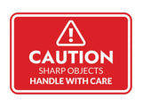Signs ByLITA Classic Framed Caution: Sharp Objects - Handle with Care Door or Wall Sign Easy Installation | Health And Safety | Building And Warning Signs