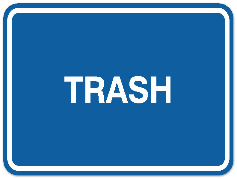 Signs ByLITA Classic Framed TRASH Door or Wall Sign Durable ABS Plastic | Laser Engraved | Easy Installation | Elegant Design