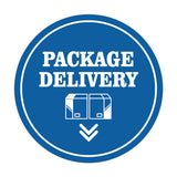 Signs ByLITA Circle Package Delivery (Package Arrow Down) Wall or Door Sign