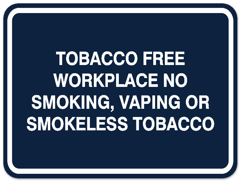 Signs ByLITA Classic Framed TOBACCO FREE WORKPLACE NO SMOKING, VAPING OR SMOKELESS TOBACCO Door or Wall Sign Durable ABS Plastic | Laser Engraved | Easy Installation | Elegant Design