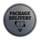 Signs ByLITA Circle Package Delivery (Package Arrow Down) Wall or Door Sign