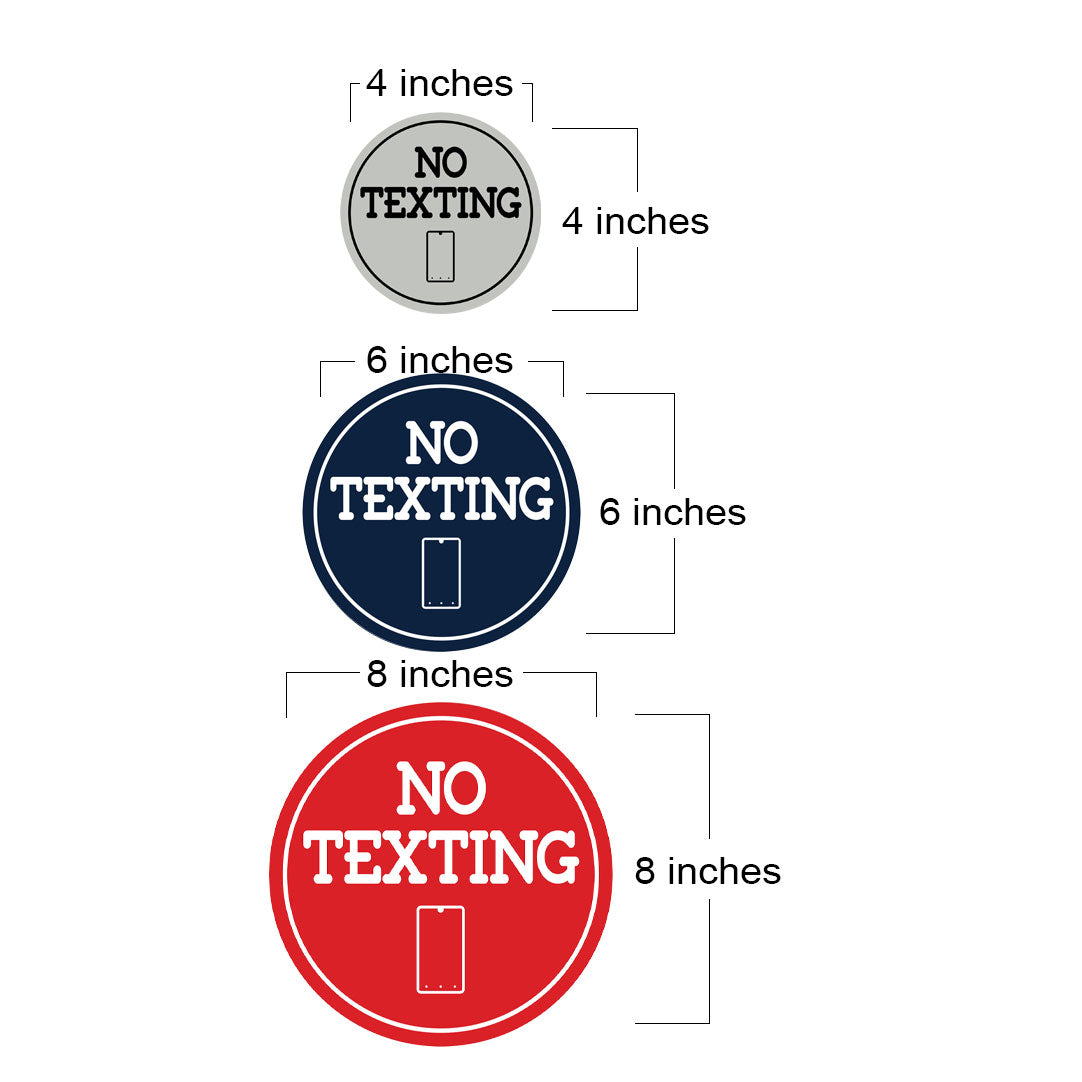 Signs ByLITA Circle No texting (Cellphone) Wall or Door Sign