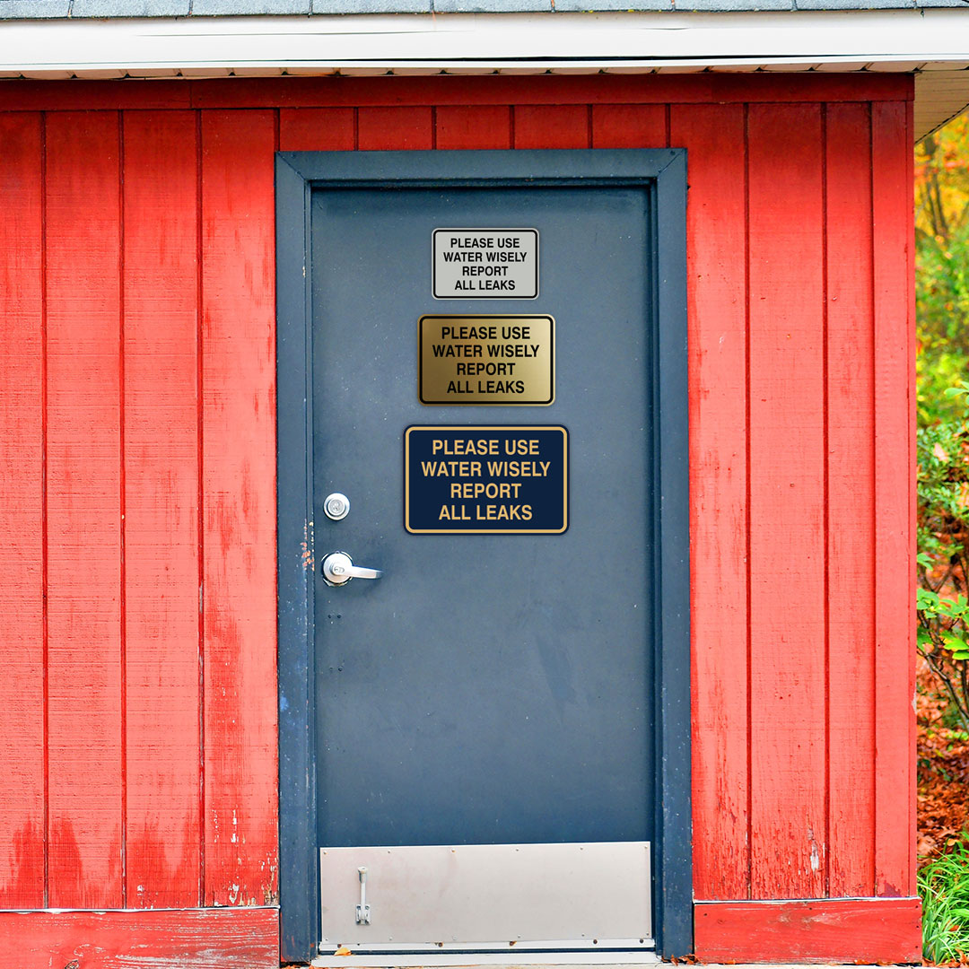 Signs ByLITA Classic Framed Please Use Water Wisely Report All Leaks Door or Wall Sign | Eco-Friendly Home Signs