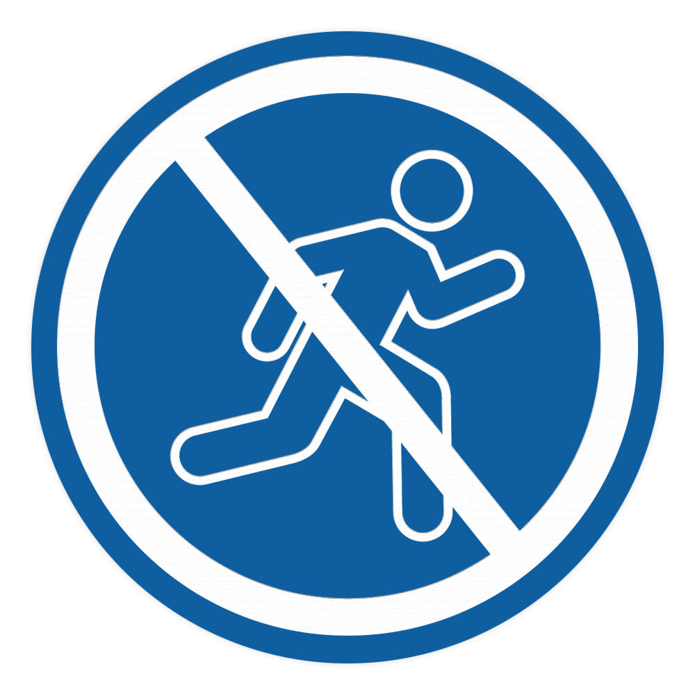 Signs ByLITA Circle No Running Graphic Door or Wall Sign | Easy Installation | Durable Construction | Promote Health And Safety | Caution Warning Sign for Home, Business and Office Spaces