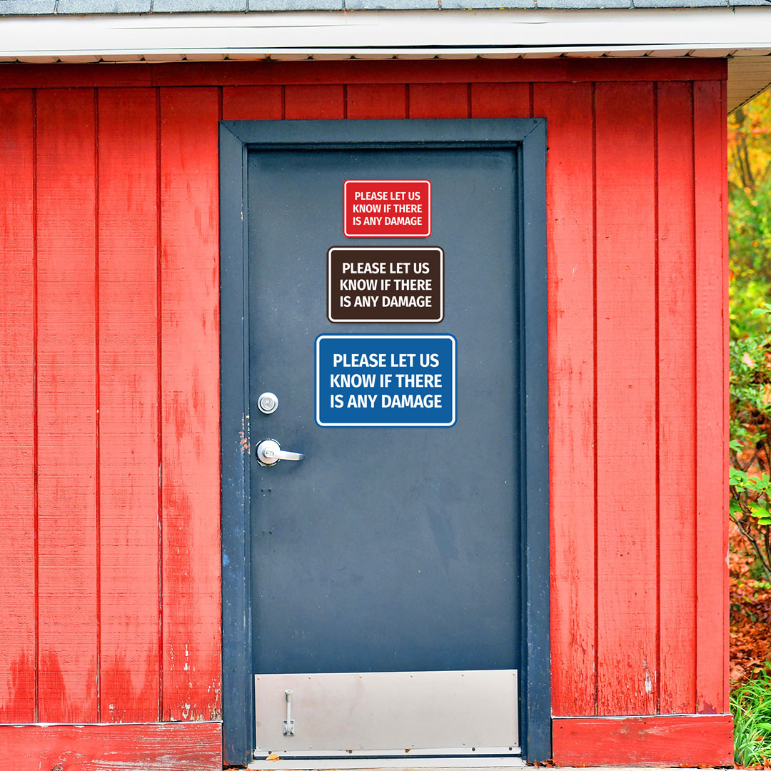 Signs ByLITA Classic Framed Please Let Us Know If There Is Any Damage Door or Wall Sign | Eco-Friendly Home Signs