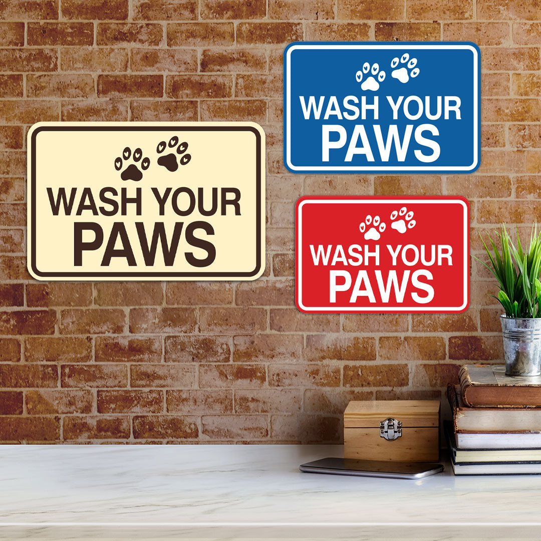 Signs ByLITA Classic Framed Wash Your Paws Wall or Door Sign