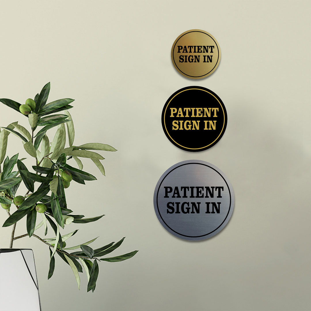 Signs ByLITA Circle Patient Sign In Wall or Door Sign