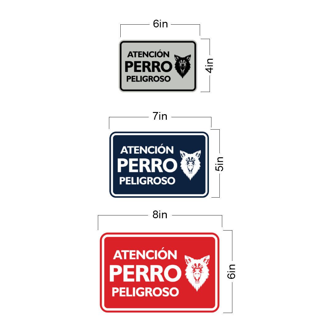 Signs ByLITA Classic Framed Atención Perro Peligroso Graphic Spanish Security Wall or Door Sign
