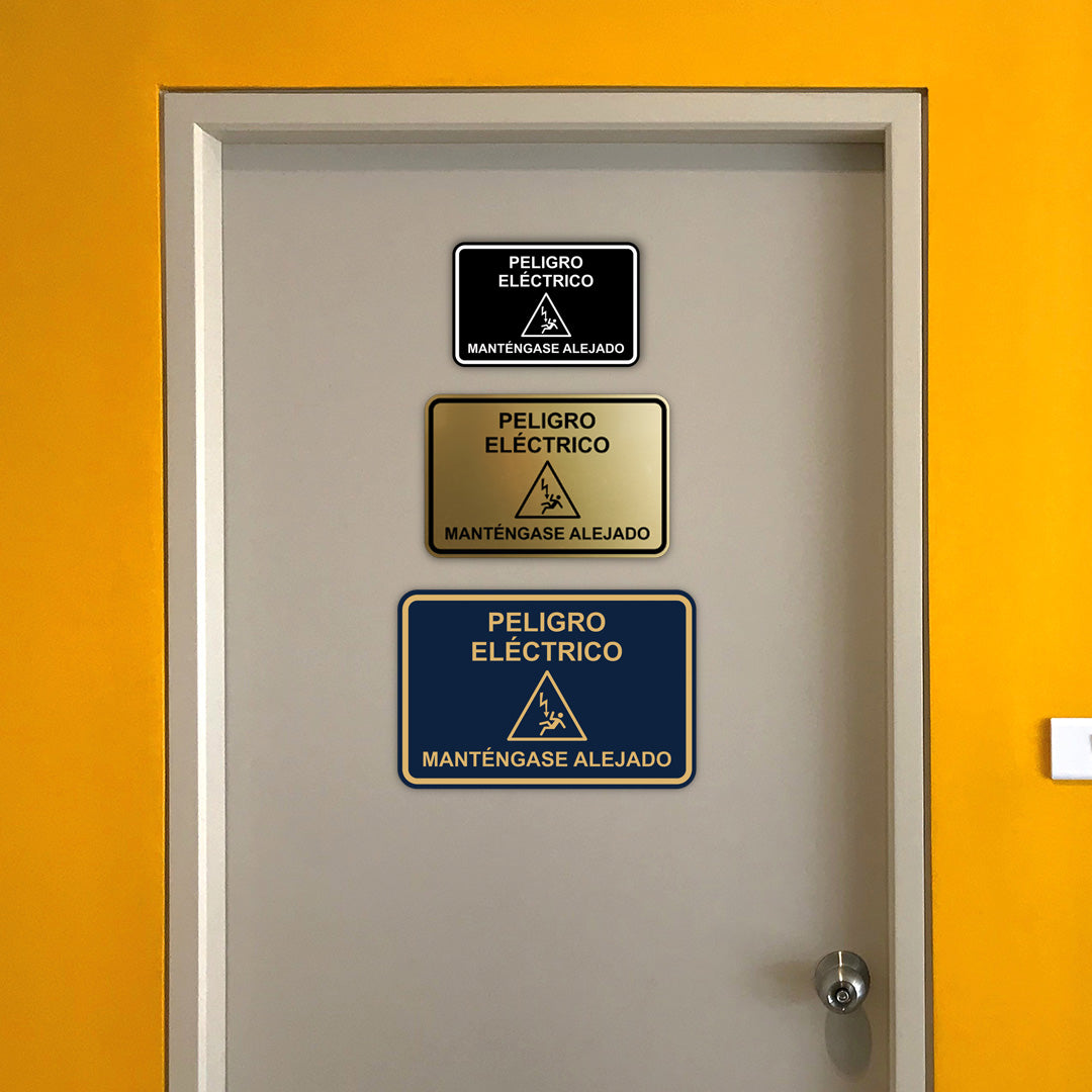 Signs ByLITA Classic Framed Peligro Eléctrico Manténgase Alejado Door or Wall Sign Easy Installation | Health And Safety | Building And Hospitality
